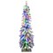 Pre-lit Artificial Christmas Tree Snow-Flocked Slim Pencil X-mas Decor